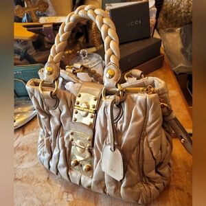 Miu Miu Matelasse Beige Bag